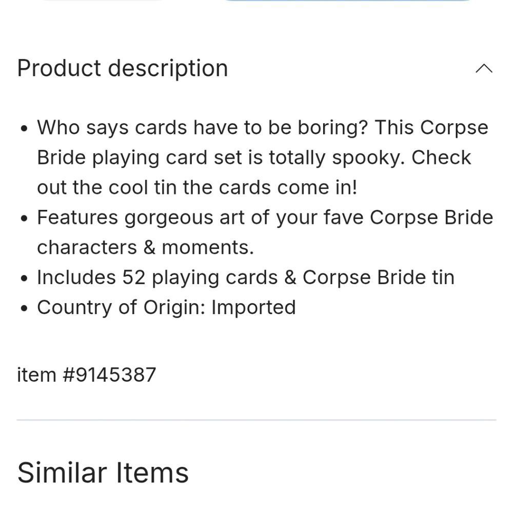 Tim Burton's Corpse Bride Playing Cards Set - Picture 7 of 9